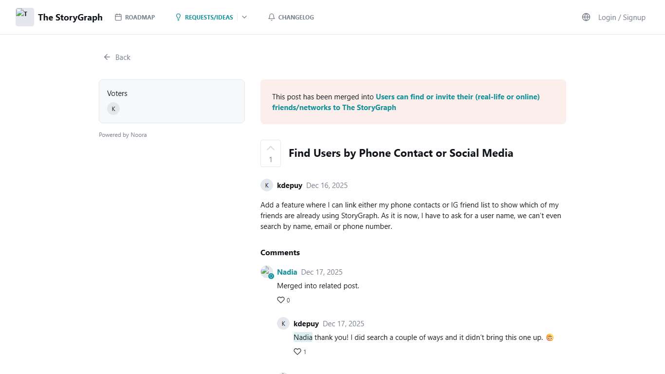 Find Users by Phone Contact or Social Media | Requests/Ideas | The StoryGraph