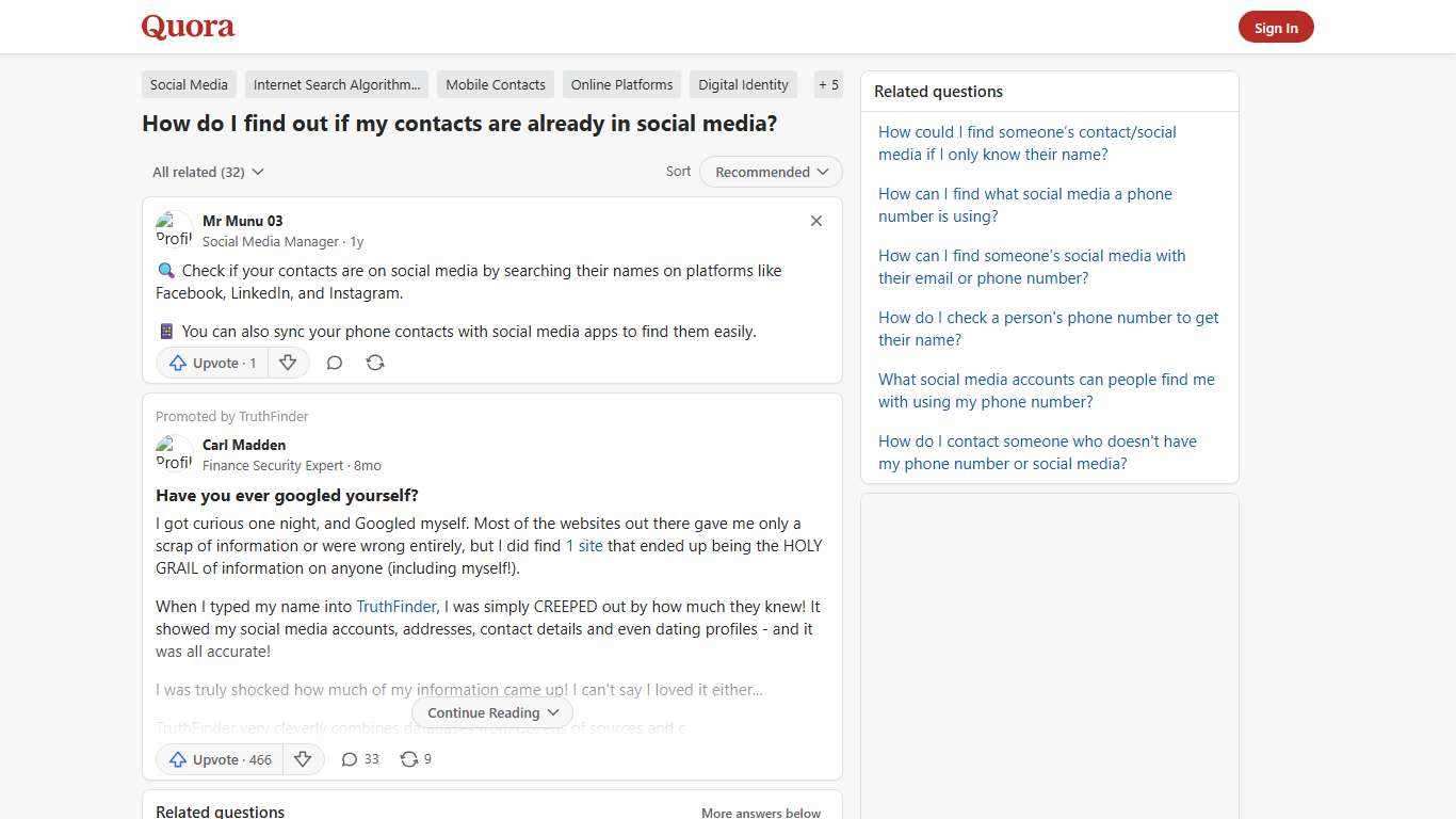 How to find out if my contacts are already in social media - Quora